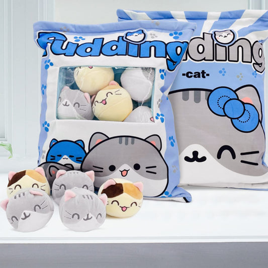 REFAHB removable kittens inside pillow for decor and play