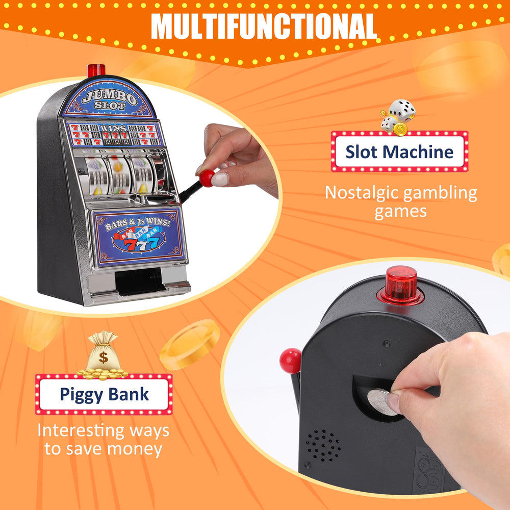 REFARICO slot machine money bank blue coin slot shows easy saving action