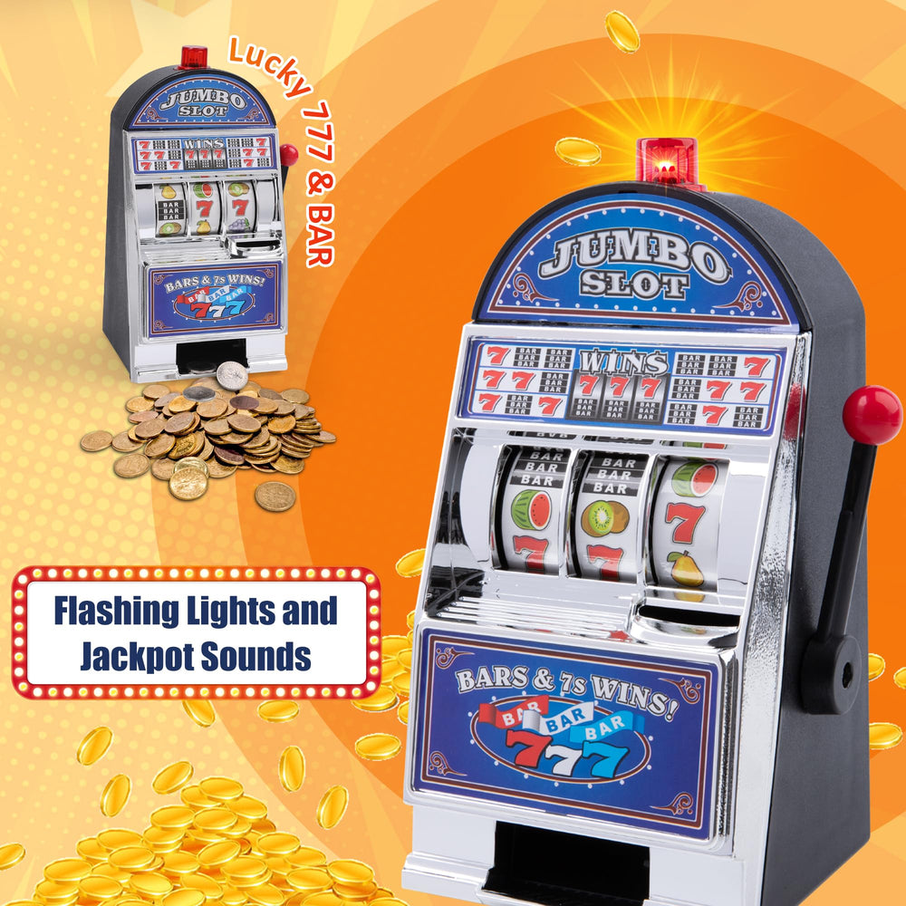 REFARICO slot machine money bank blue lights and sounds boost playful saving