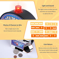 REFARICO slot machine money bank blue reels in motion with flashing lights