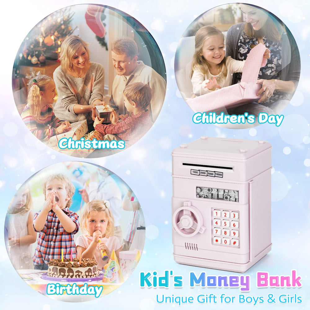 Refasy electronic piggy bank battery compartment powering the lock mechanism.