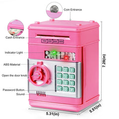 Refasy piggy bank coin storage capacity up to 600 coins for kids.
