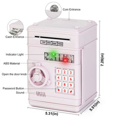 Refasy electronic piggy bank high capacity for coins and notes for longer saving.
