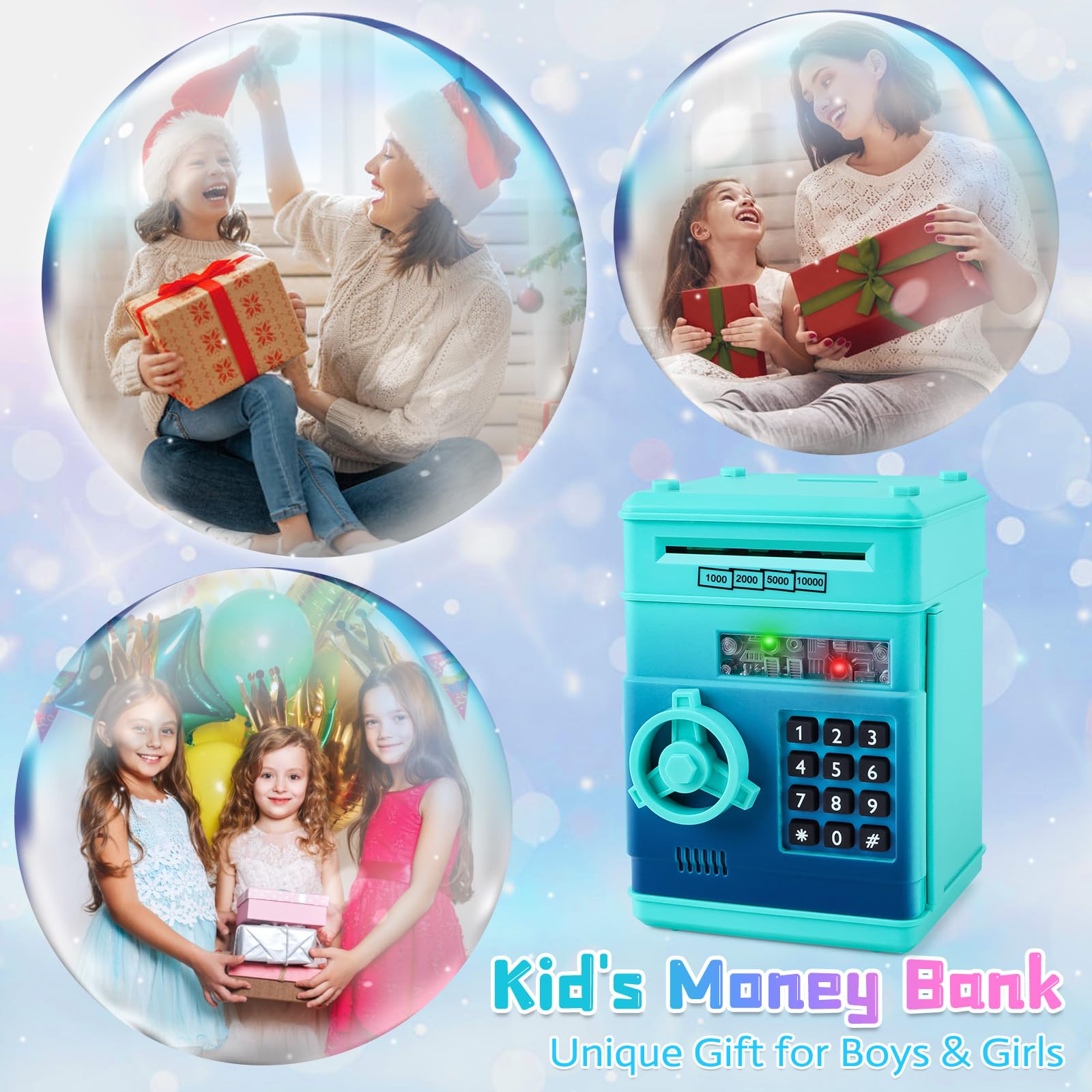 Refasy gift-ready piggy bank for kids, ideal birthday or holiday gift