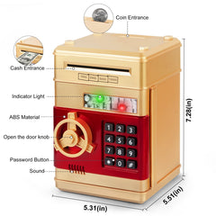 Refasy Money Bank coin slot ready to accept up to 600 coins securely.