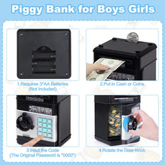 Refasy piggy bank automatic money scroll simplifies deposits for kids.