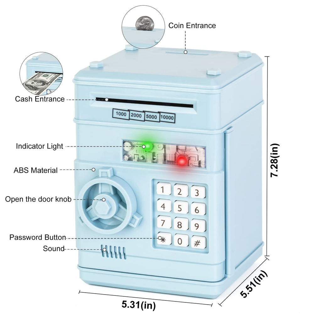 Refasy piggy bank coin compartment view highlighting high capacity storage