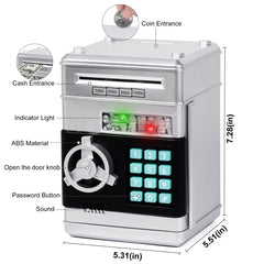Refasy piggy bank coin slot enabling easy automatic coin intake for kids.