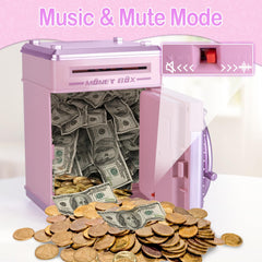 Refasy piggy bank large storage capacity holds coins, bills, and keepsakes