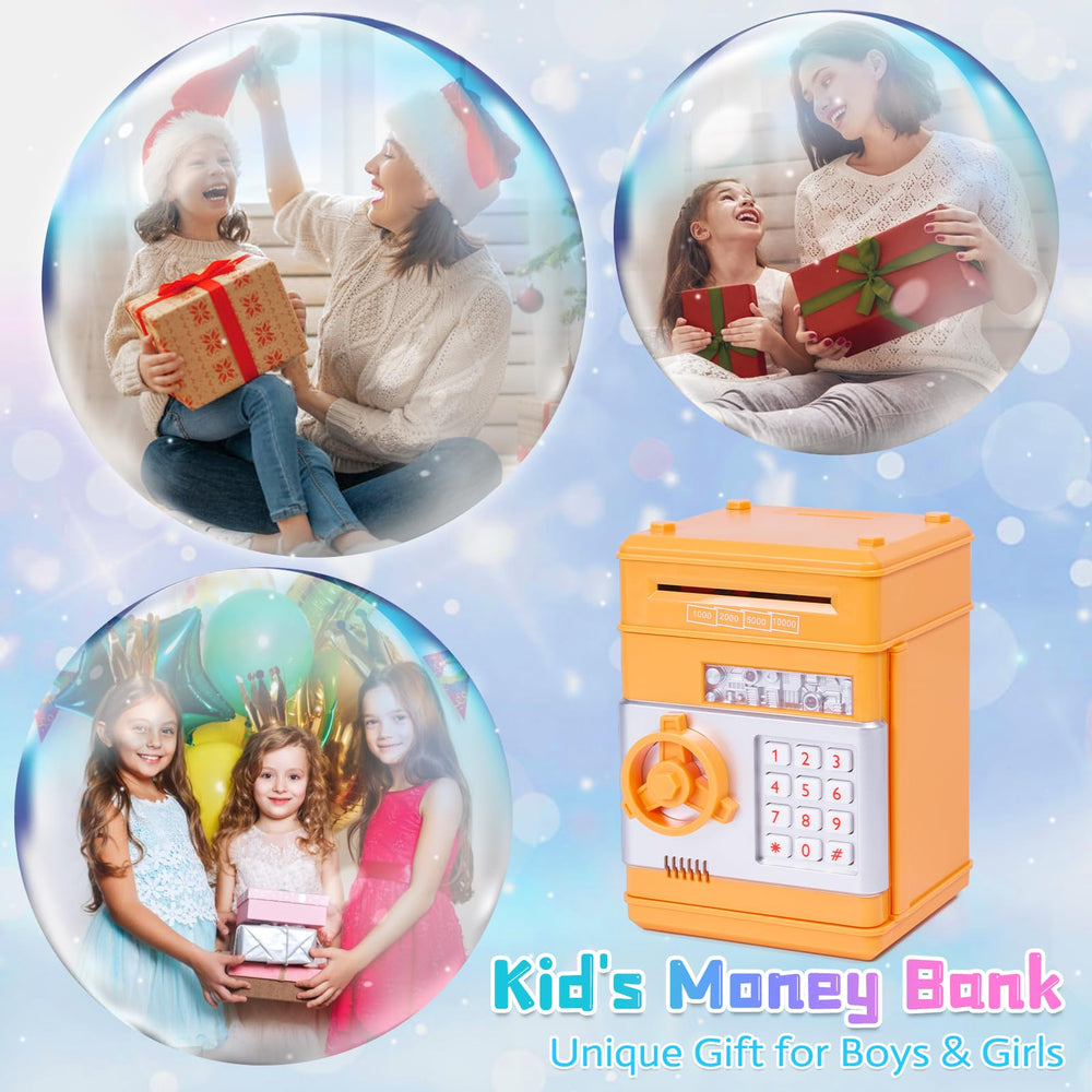 Refasy Piggy Bank Orange gift idea highlights a fun learning toy for birthdays and holidays.