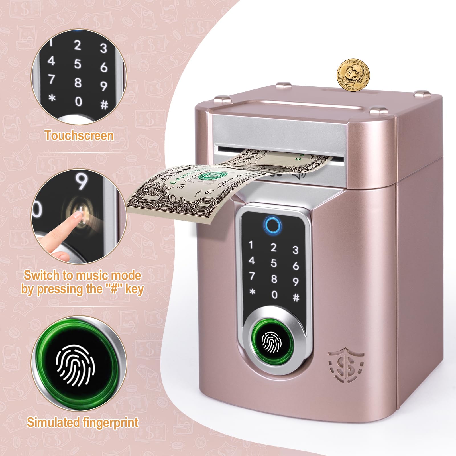 Refasy piggy bank fingerprint unlock in action for safe savings