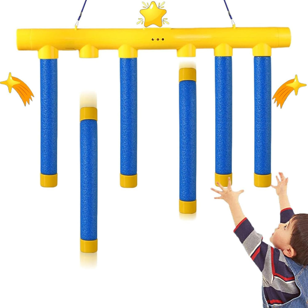 Reflex Drop Sticks main pole set up for quick reaction challenges