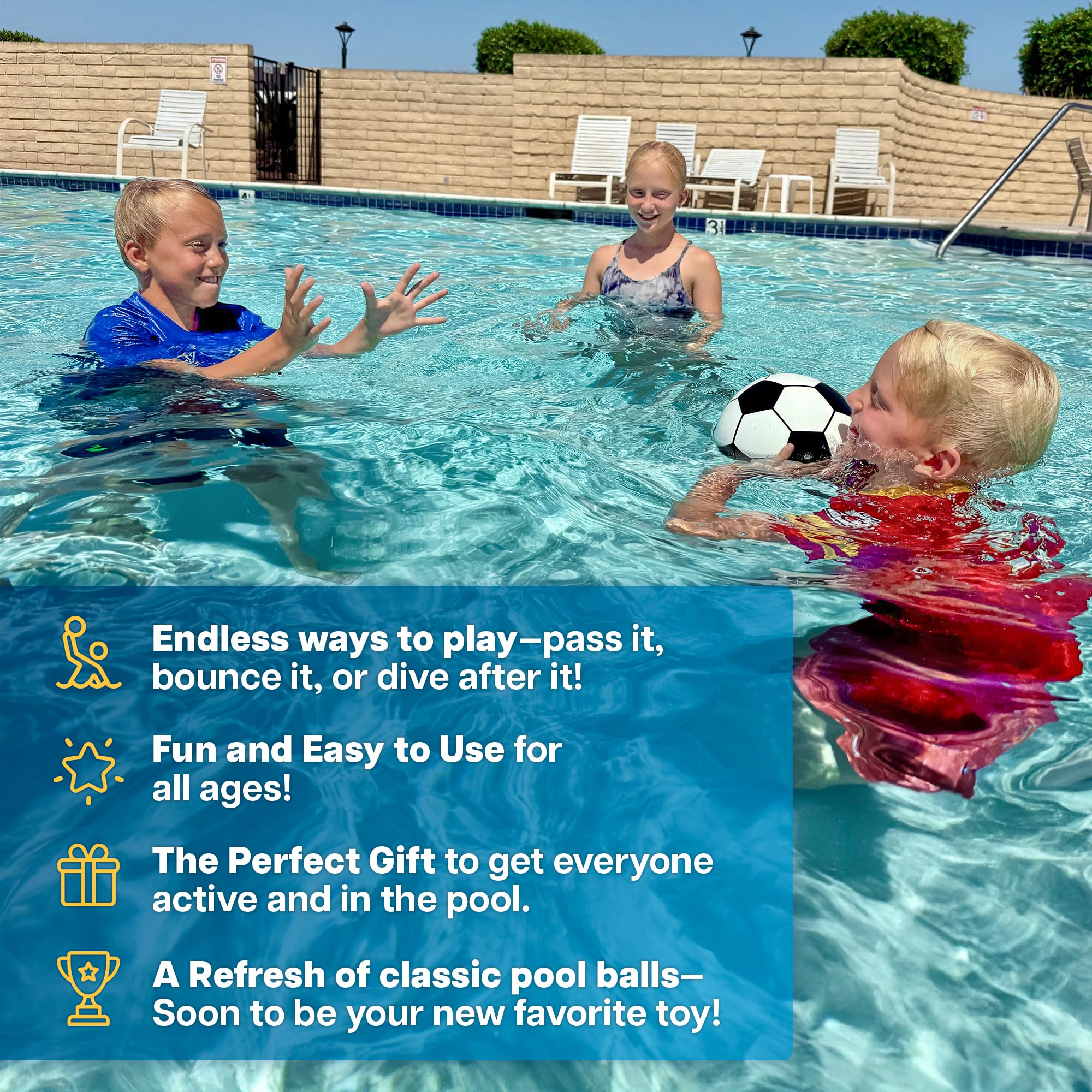 Refresh Sports Aqua Dive soccer ball bright colors visible in sun and chlorine