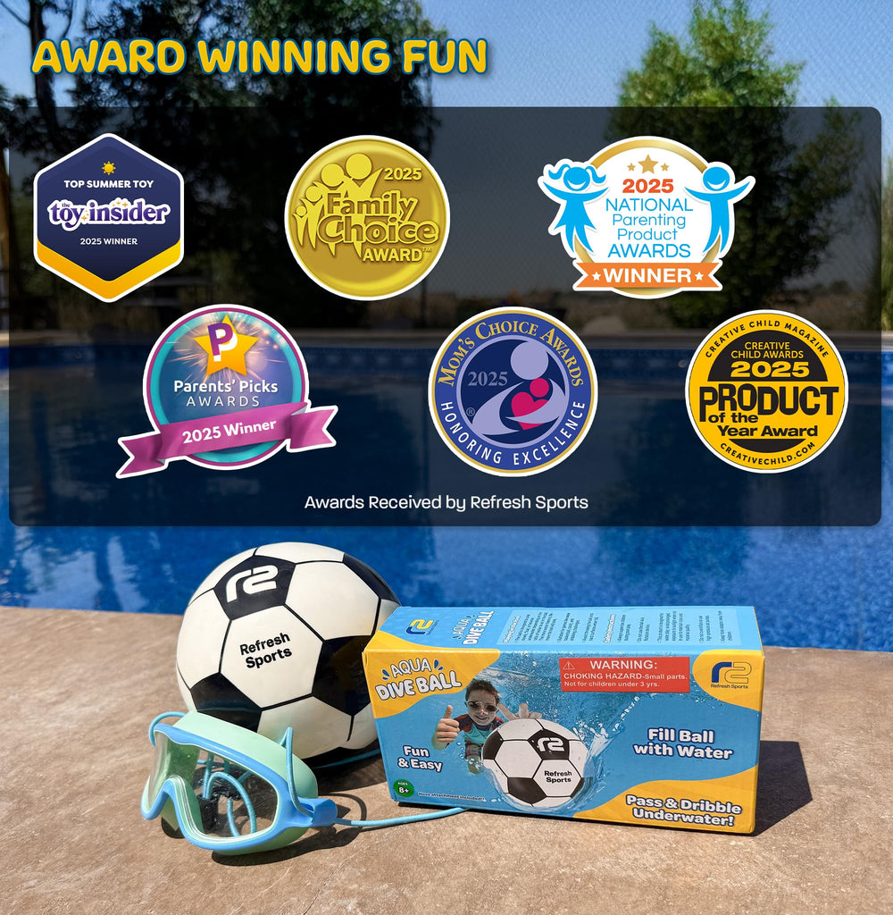 Refresh Sports Aqua Dive soccer ball ideal for pool party games and outdoor fun