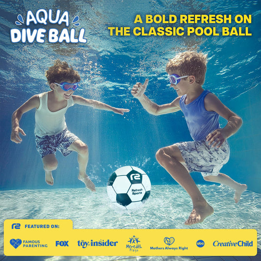 Refresh Sports Aqua Dive soccer ball supports underwater passing for teamwork