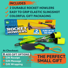 Rocket launcher used in yard or beach setting for family fun outdoors.