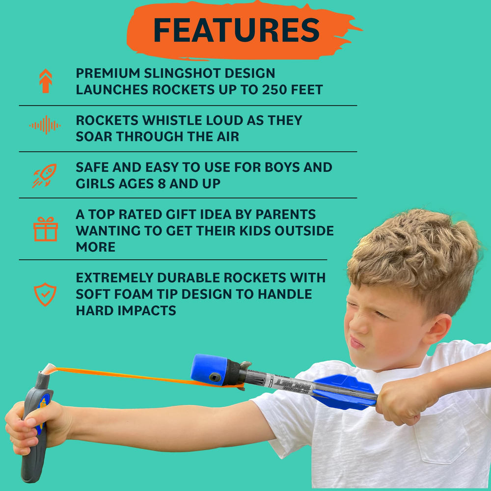 Two rockets included with Refresh Sports rocket launcher for extra launches