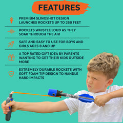 Two rockets included with Refresh Sports rocket launcher for extra launches