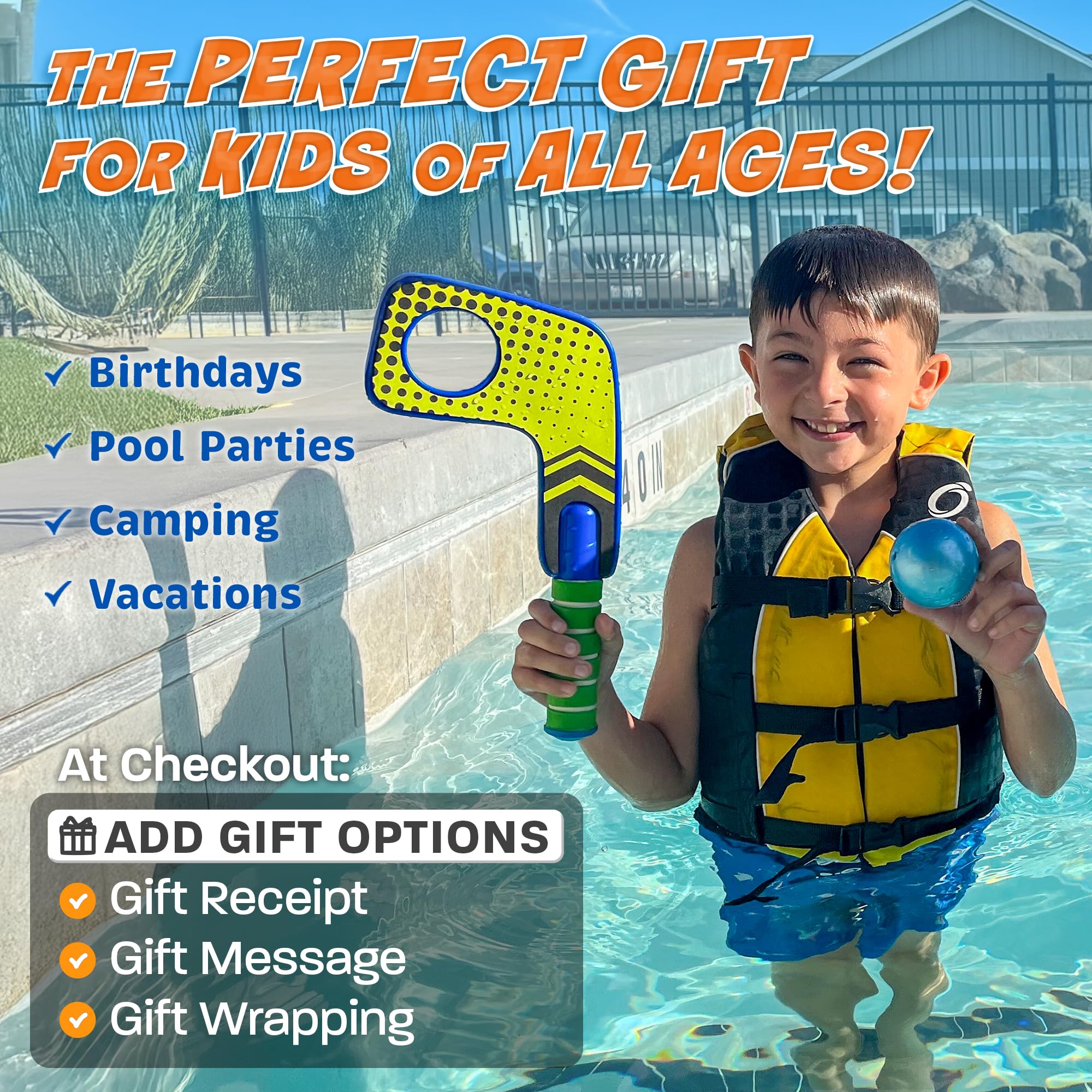 Refresh Sports water friendly design suitable for pool, beach, or indoor floors.