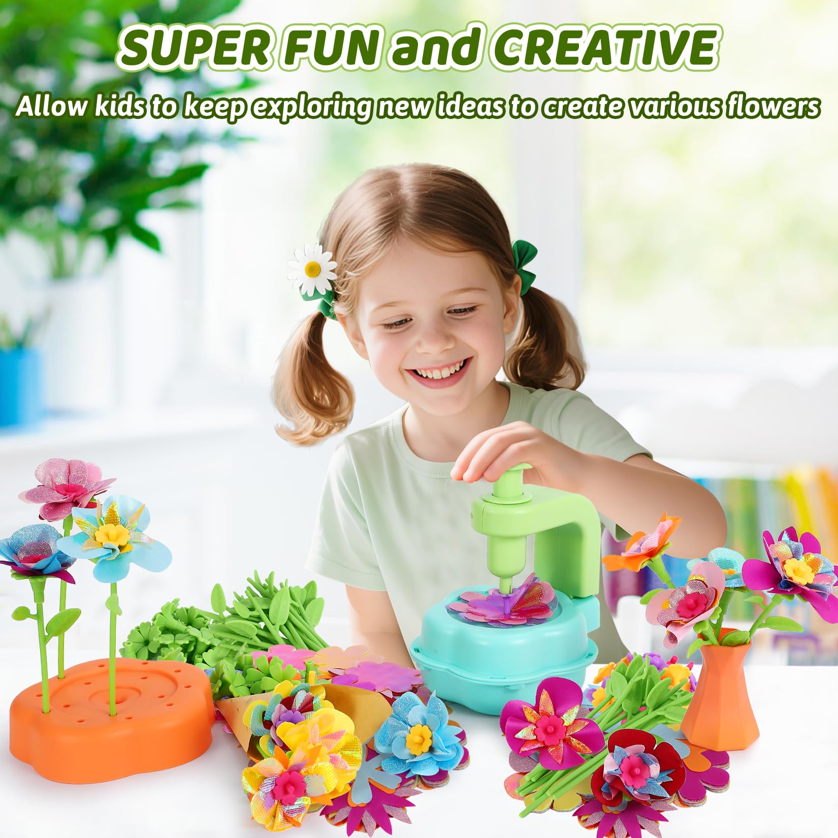 Refttenw Flower Craft Kit two-size stems create balanced arrangements.