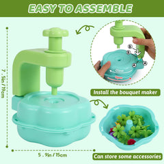Refttenw Flower Craft Kit vase showcases finished bouquets at home.