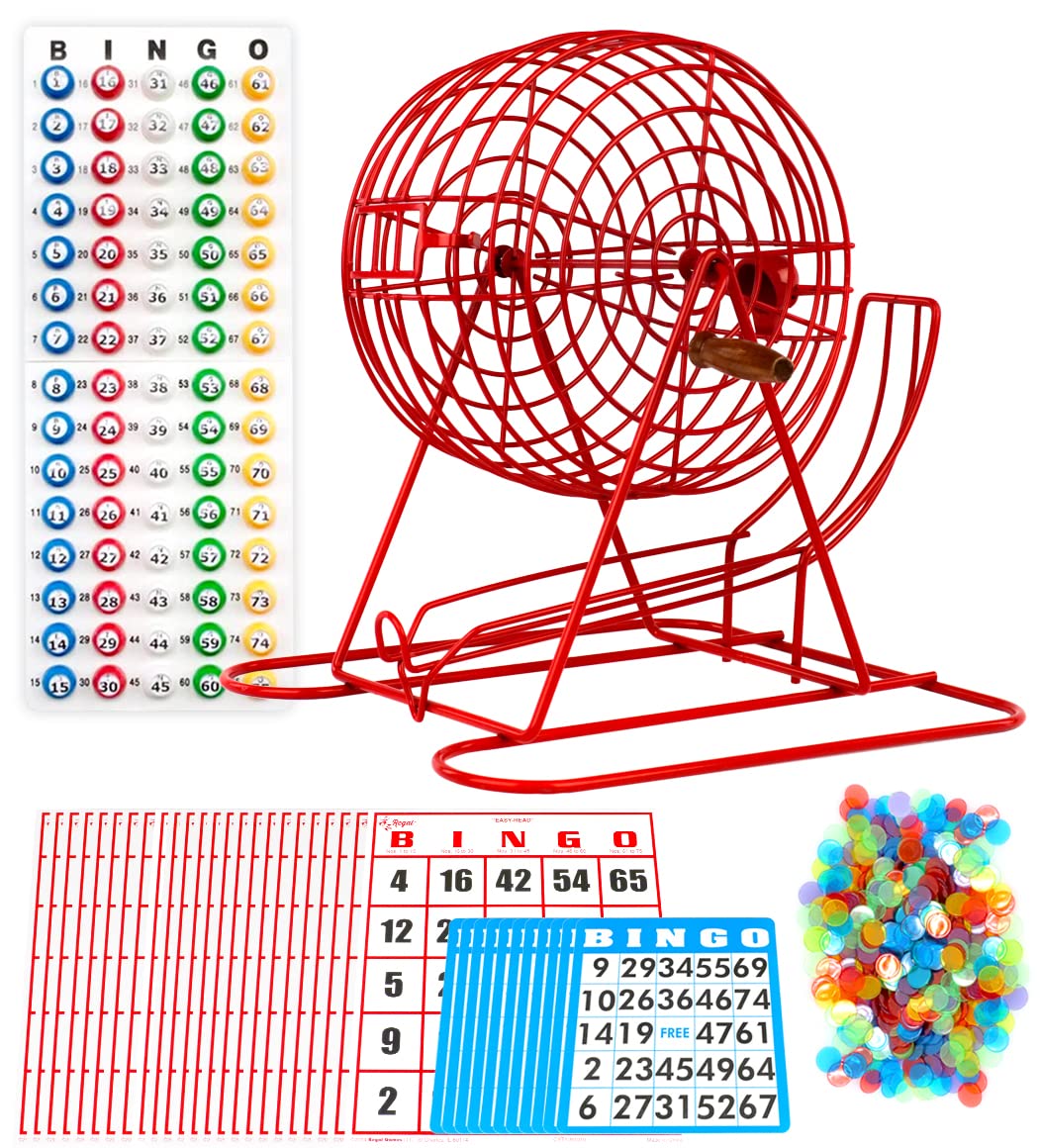 Regal Games bingo cage with wooden handle for smooth, fair spins.