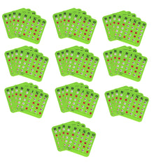 Regal Games large-print bingo card close-up in green for easy readability.