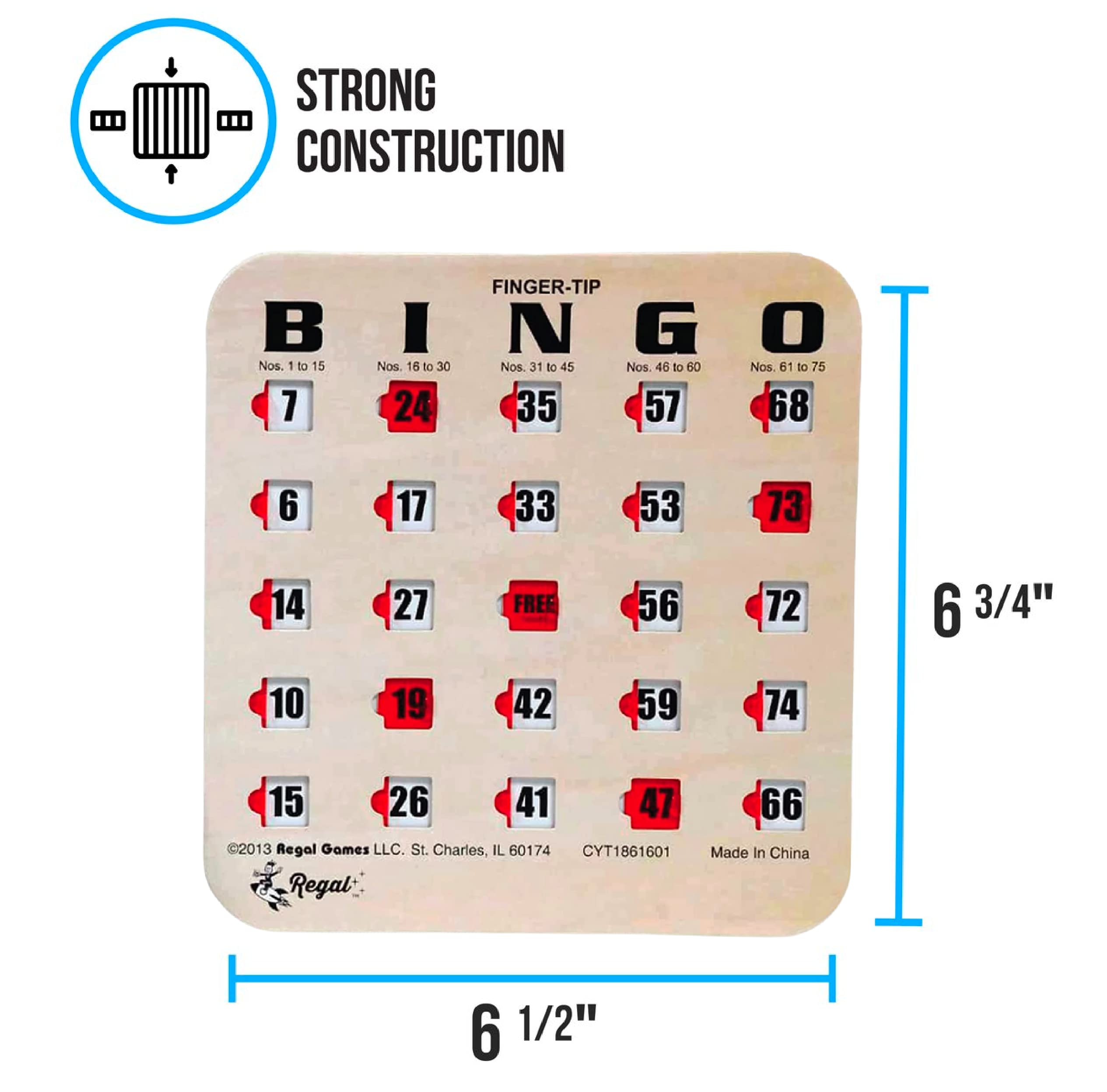 Regal Games durable 4-ply cardboard withstands many rounds of play.