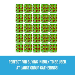 Regal Games large-print bingo cards 8x9 offer comfortable viewing for players.