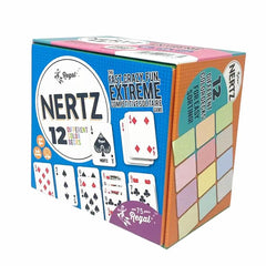 Regal Games color-coded decks facilitate easy game identification during sessions.