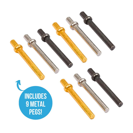 Regal Games peg set in gold, silver, and charcoal for precise scoring.