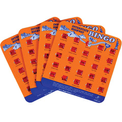 Regal Games finger-tip shutter bingo cards with sliding windows for easy, on-the-go play