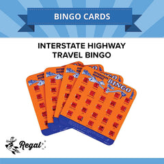 Regal Games interstate highway bingo cards with bright images for road trips