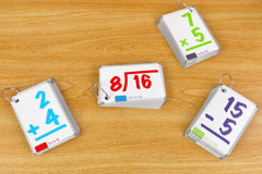 Regal Games ring-based flash cards stay neat and portable for travel.