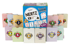 Regal Games Nertz Solitaire decks in vibrant colors for quick setup.