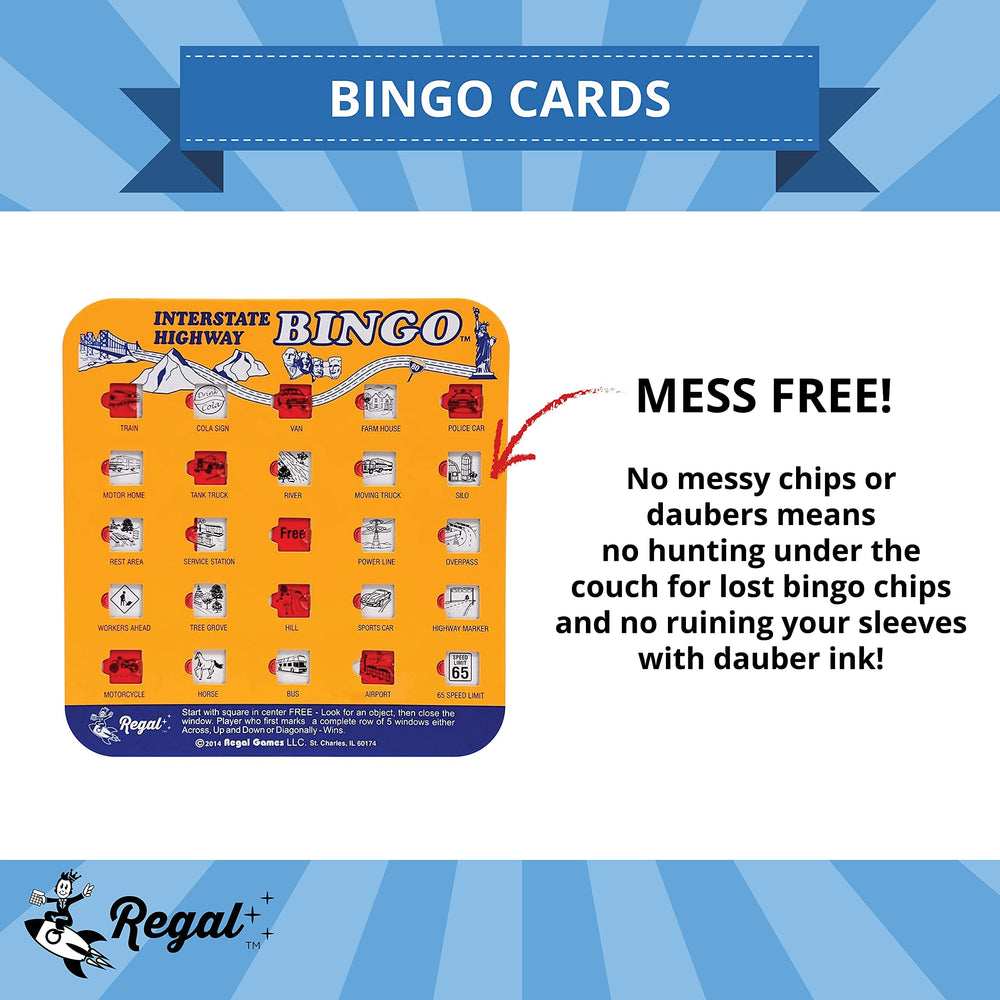Regal Games orange bingo boards bring bright, travel-ready fun to car rides
