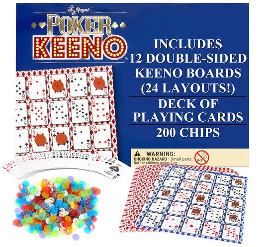 Regal Games Poker Keeno Bulk boards offer durable double-sided surfaces for group play.