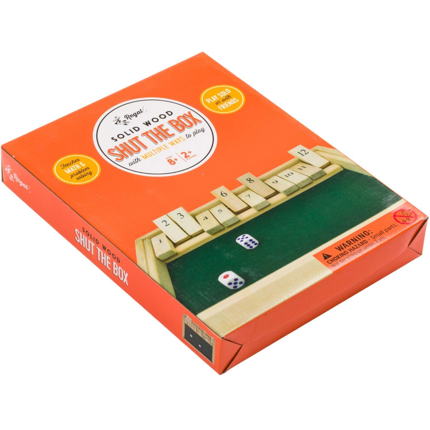 Regal Games Shut The Box durable wood, sturdy construction for lasting play