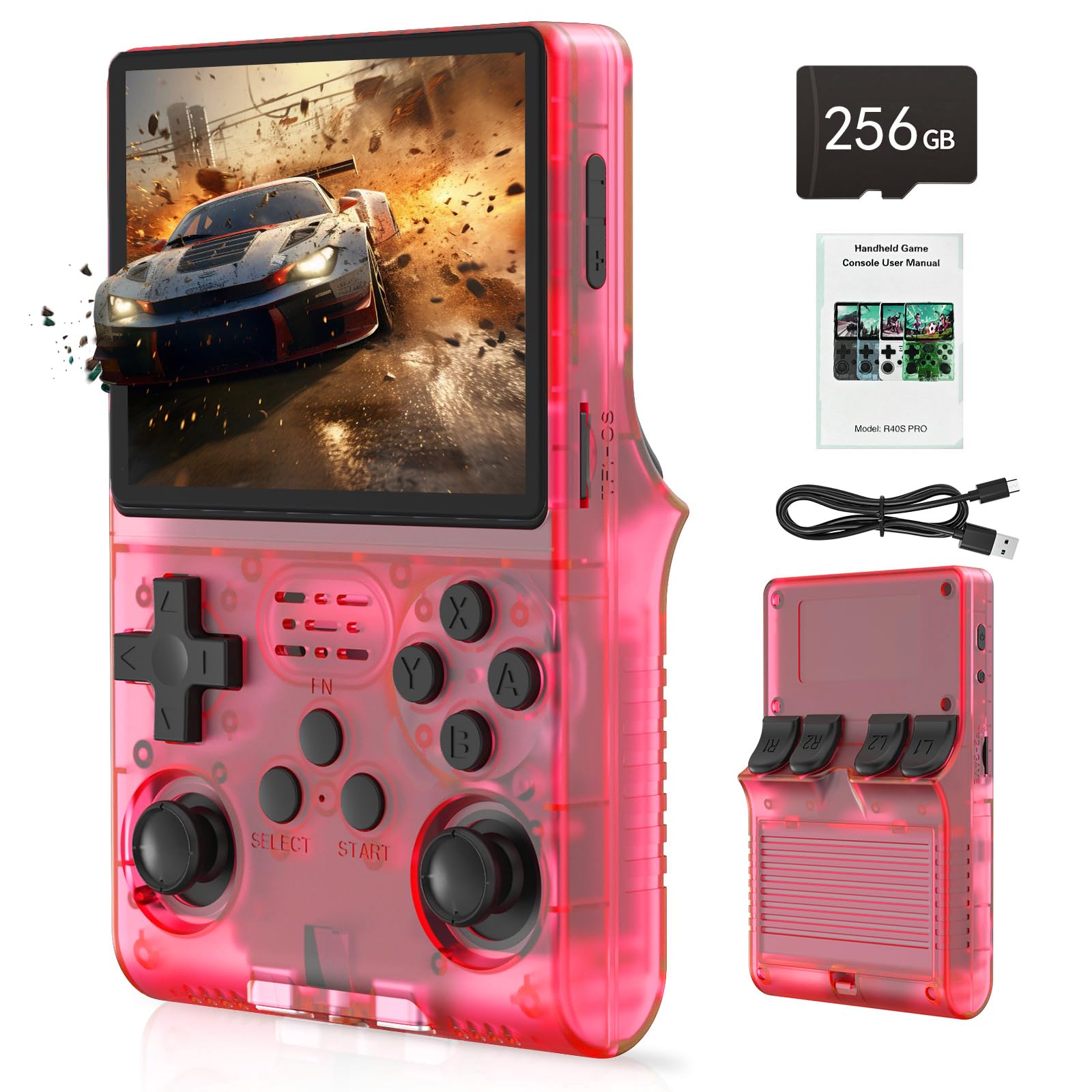 RegiisJoy R40S PRO front view, portable retro gaming handheld for on-the-go fun