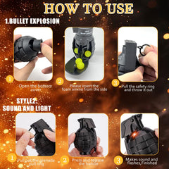 REGLORY grenade with sound and light effect visible, enhancing immersive play sessions.