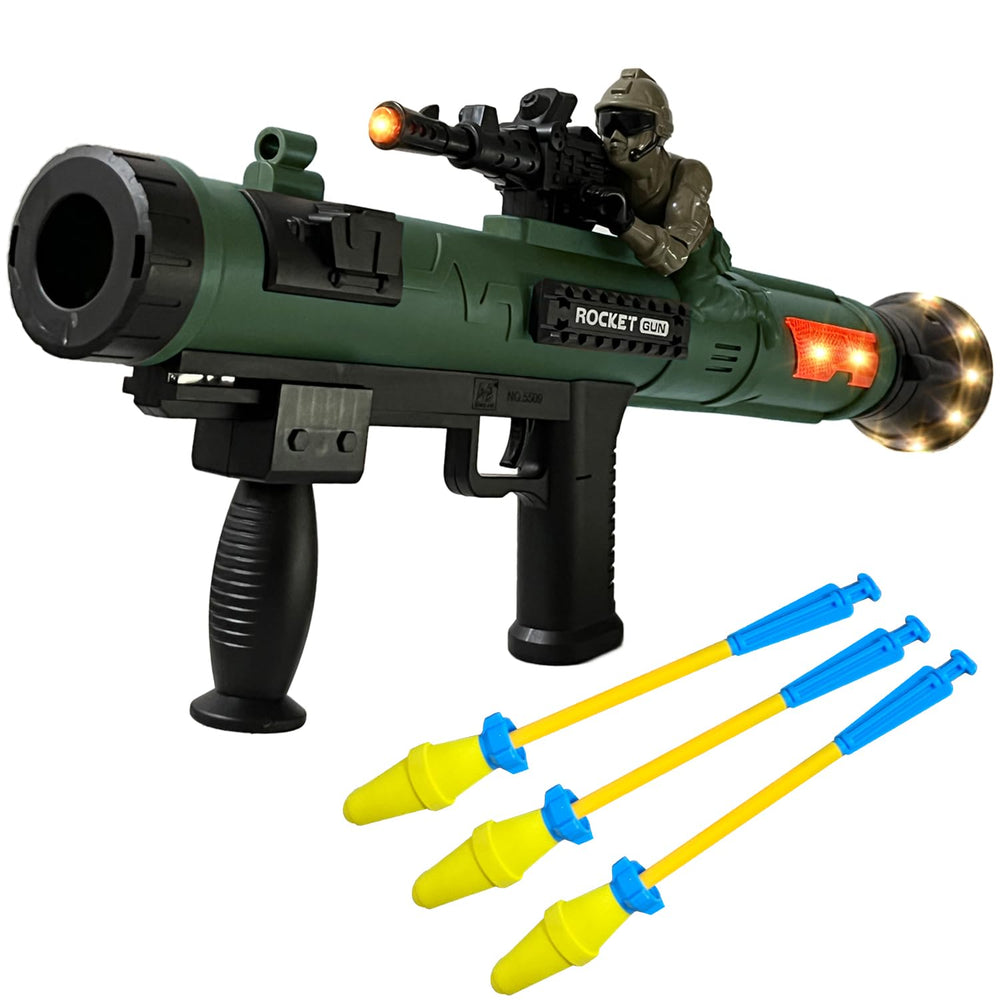 REGLORY toy rocket launcher in dark green with a sturdy build for durable playtime.