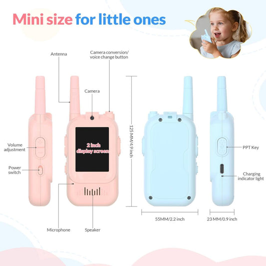 Reiie kid walkie talkies with USB charging keep devices ready for outdoor adventures.