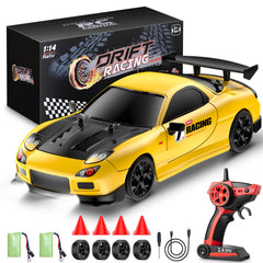 ReinbowRiff RC Drift Car front view with LED lighting for night racing