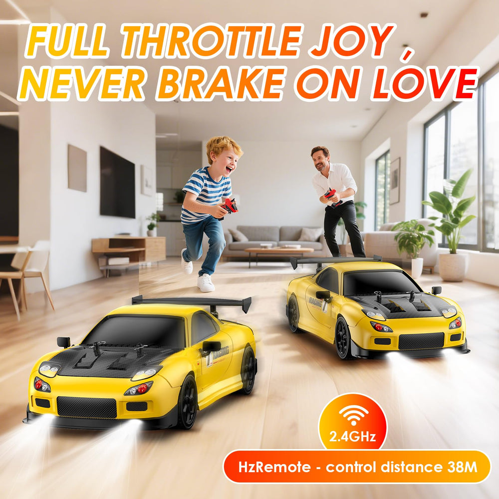 ReinbowRiff RC Drift Car LED headlights for bright night drifts and visibility