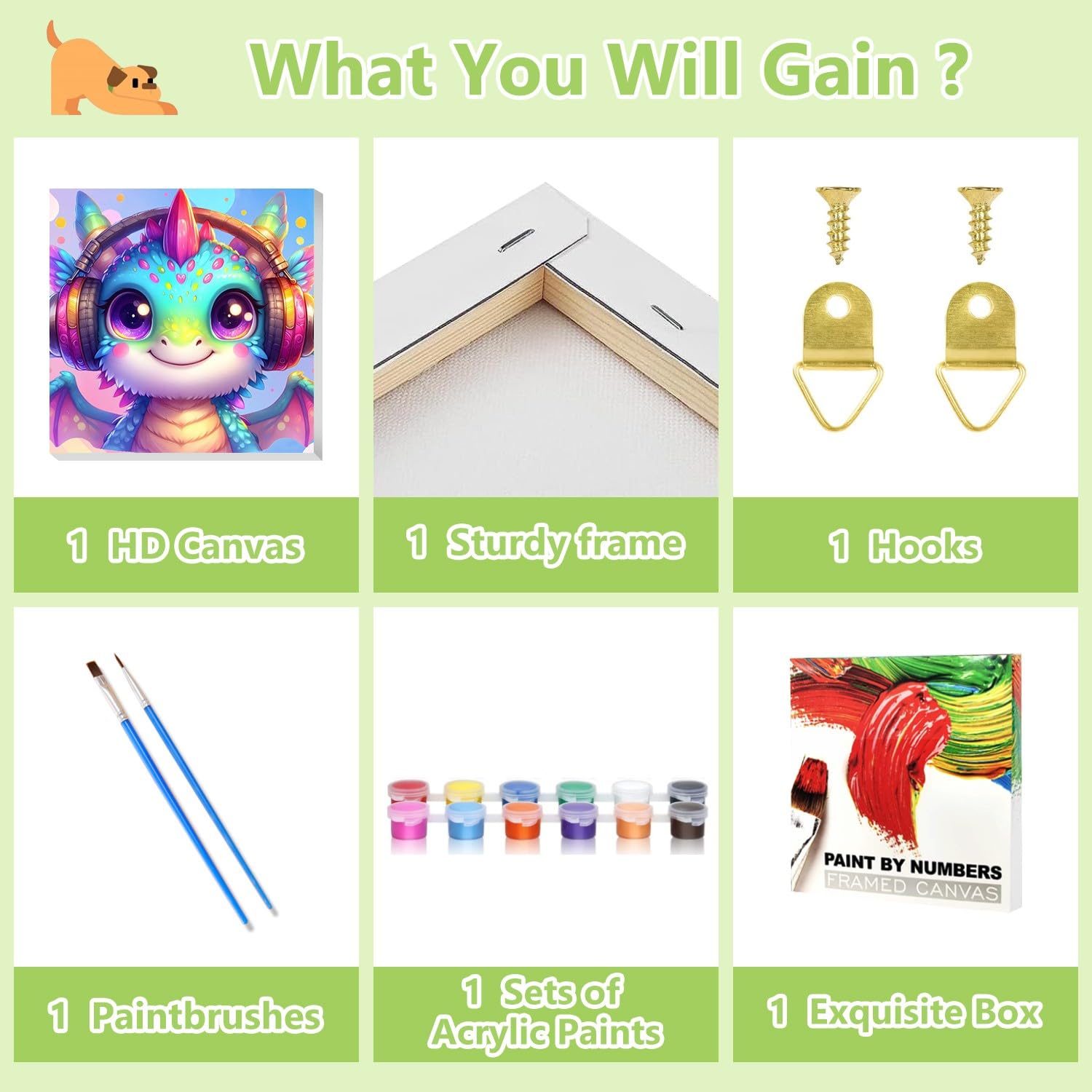 Reivworl dragon paint-by-numbers box keeps your art organized.