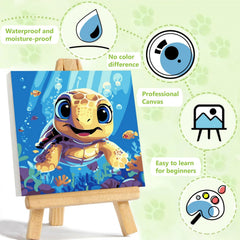 Reivworl paints and reference image guide color selection for Sea Turtles