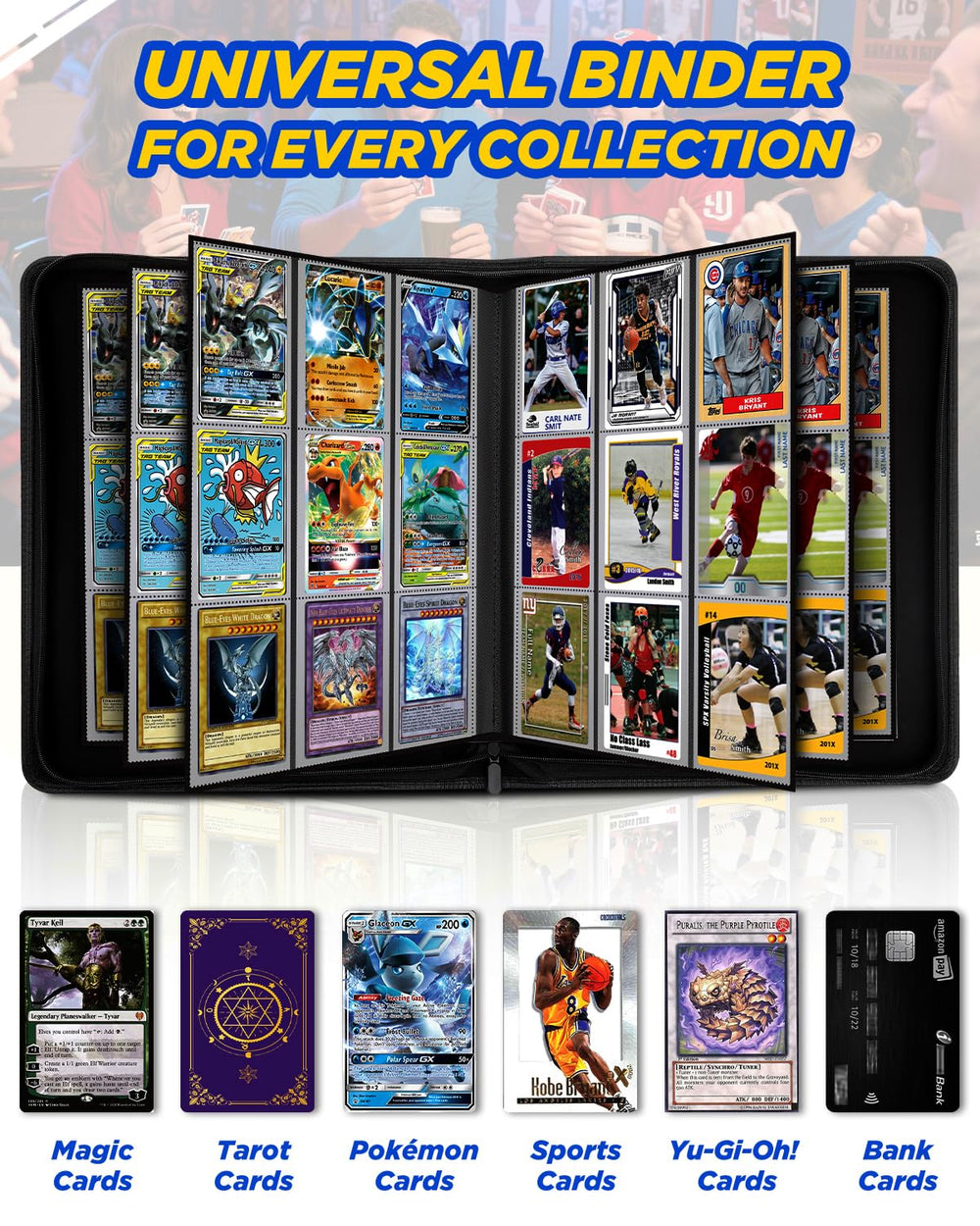 Relaehih binder side view highlights smooth page flipping and clear pockets.