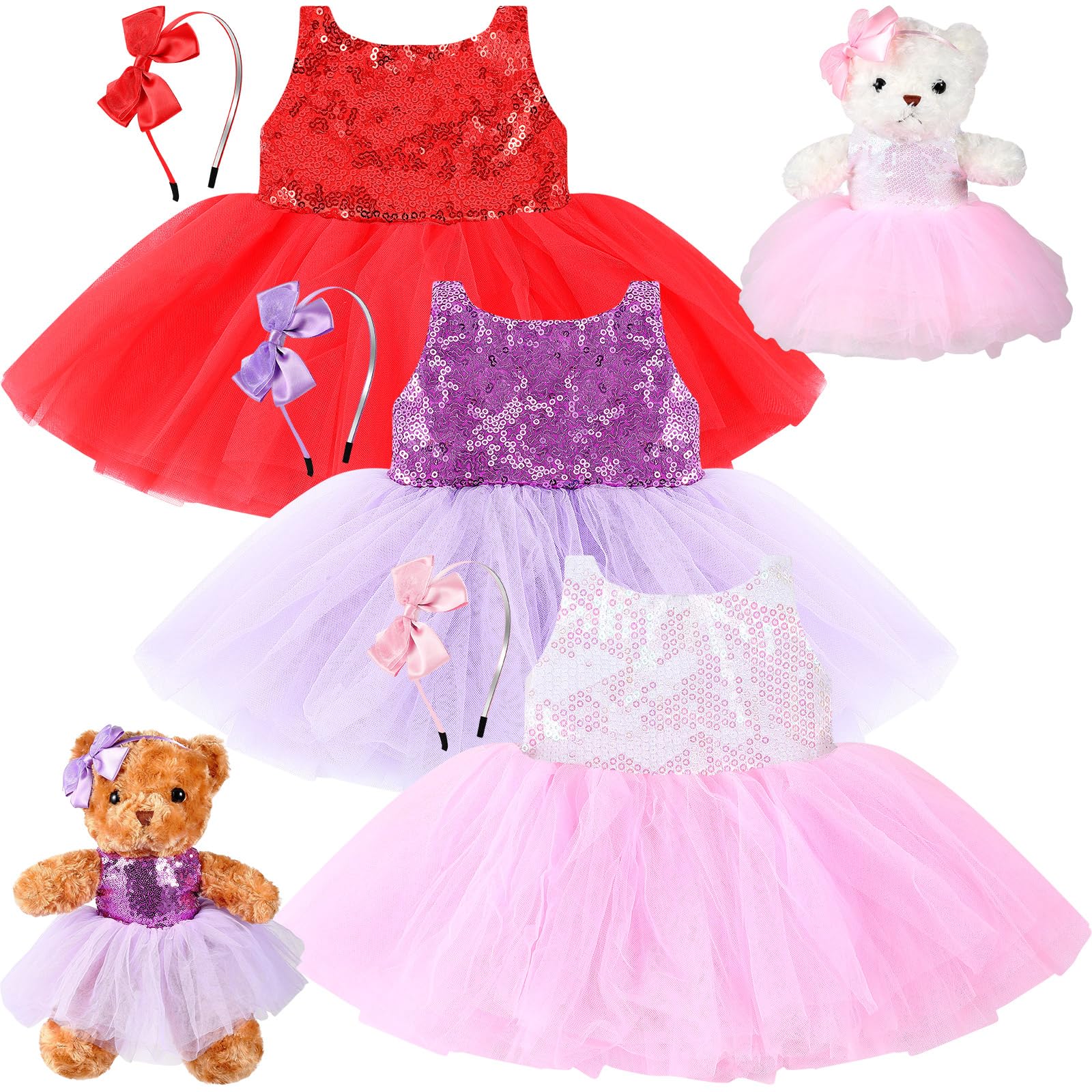 Relaxgiant bear dresses tutu front view, ideal for styling 12–16 inch bears.