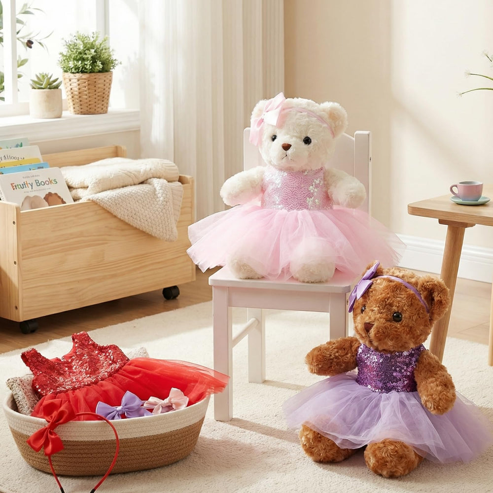Relaxgiant dress on bear demonstrates easy dressing and removal.
