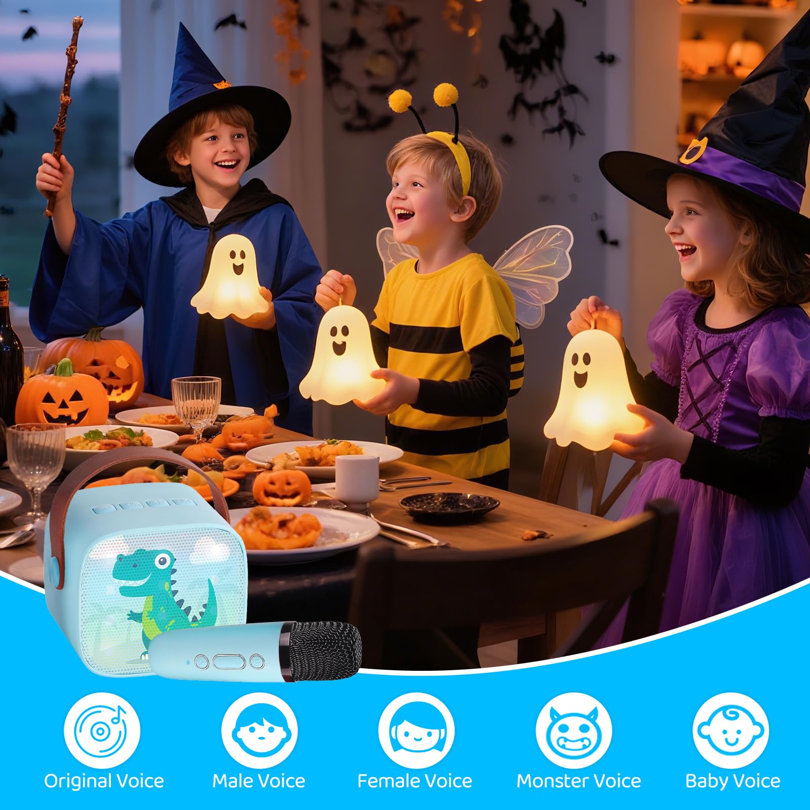 RelaxPad mini karaoke blue LED lights synchronize with music mood